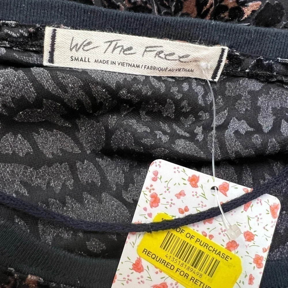 Free People We the Free Teddy Boxy Top in Cheetah Combo - New